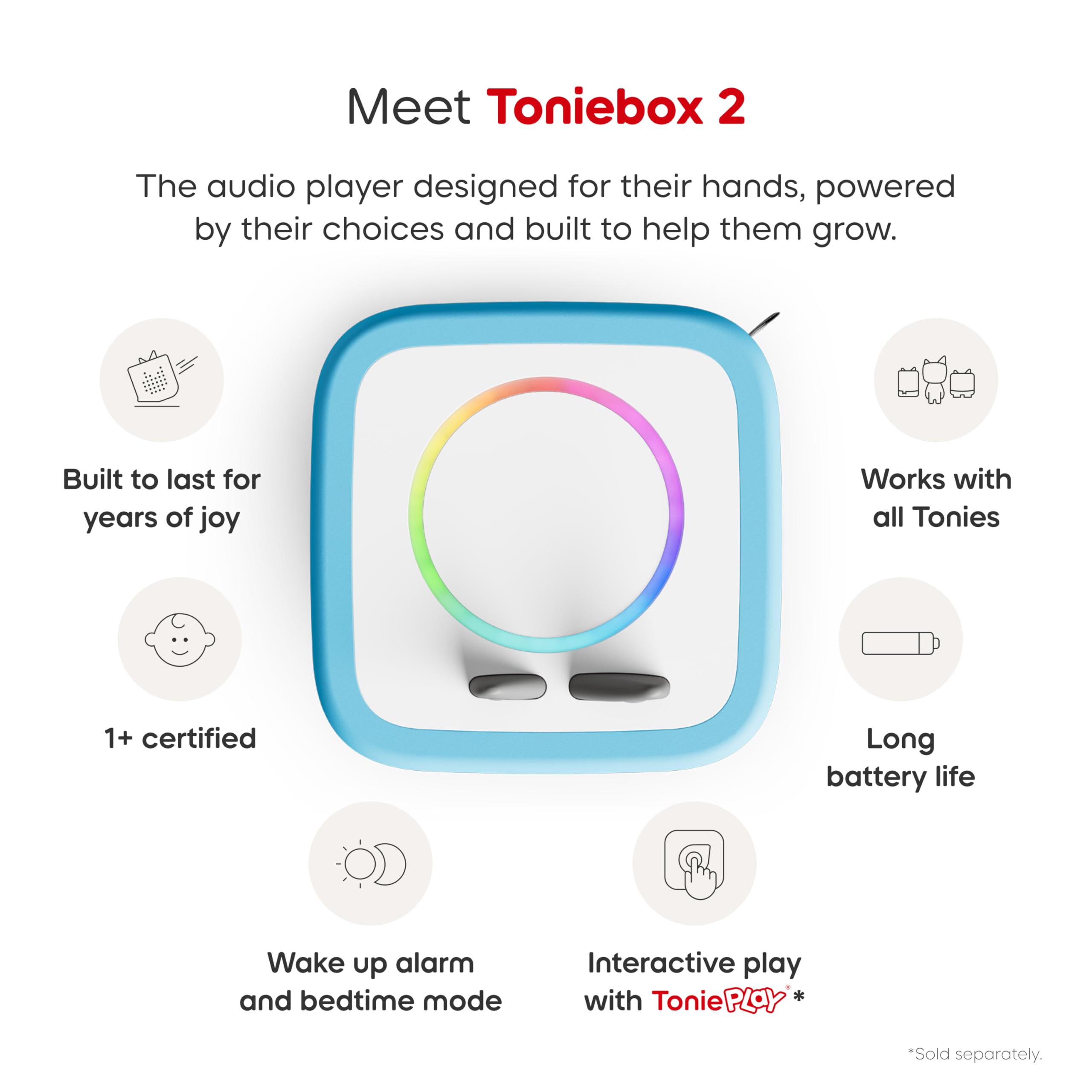 Amazon.co.jp: Toniebox 2オーディオプレーヤーバンドル 子供用 3歳